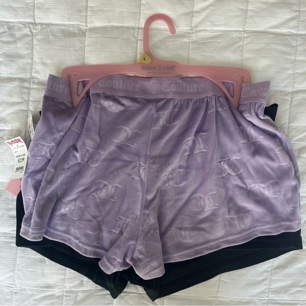 Juicy Couture purple and black sleep shorts